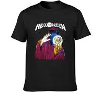 Helloween Keeper of The 7 Keys Mens T-Shirt Casual Cotton Unisex Black Tees Tops(Large)