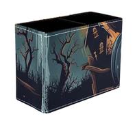 Helloween party and trick or treak1 Dual-Compartment Pen Pouch - 2-Layer Sort-It Case, Hand-Washable Canvas, Sturdy Upright Walls, Mini Desk Caddy for Pens, Tools, Accessories