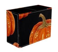 Helloween Pumkins 2_144 Dual-Compartment Pen Pouch - 2-Layer Sort-It Case, Hand-Washable Canvas, Sturdy Upright Walls, Mini Desk Caddy for Pens, Tools, Accessories