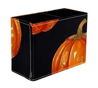 Helloween Pumkins 2_145 Dual-Compartment Pen Pouch - 2-Layer Sort-It Case, Hand-Washable Canvas, Sturdy Upright Walls, Mini Desk Caddy for Pens, Tools, Accessories