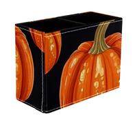 Helloween Pumkins 2_146 Dual-Compartment Pen Pouch - 2-Layer Sort-It Case, Hand-Washable Canvas, Sturdy Upright Walls, Mini Desk Caddy for Pens, Tools, Accessories