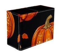 Helloween Pumkins 2_147 Dual-Compartment Pen Pouch - 2-Layer Sort-It Case, Hand-Washable Canvas, Sturdy Upright Walls, Mini Desk Caddy for Pens, Tools, Accessories