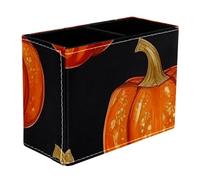 Helloween Pumkins 2_150 Dual-Compartment Pen Pouch - 2-Layer Sort-It Case, Hand-Washable Canvas, Sturdy Upright Walls, Mini Desk Caddy for Pens, Tools, Accessories