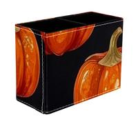Helloween Pumkins 2_151 Dual-Compartment Pen Pouch - 2-Layer Sort-It Case, Hand-Washable Canvas, Sturdy Upright Walls, Mini Desk Caddy for Pens, Tools, Accessories