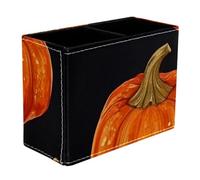 Helloween Pumkins 2_152 Dual-Compartment Pen Pouch - 2-Layer Sort-It Case, Hand-Washable Canvas, Sturdy Upright Walls, Mini Desk Caddy for Pens, Tools, Accessories