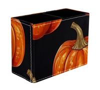 Helloween Pumkins 2_154 Dual-Compartment Pen Pouch - 2-Layer Sort-It Case, Hand-Washable Canvas, Sturdy Upright Walls, Mini Desk Caddy for Pens, Tools, Accessories