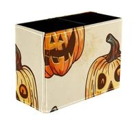 Helloween Pumpkings 1 Dual-Compartment Pen Pouch - 2-Layer Sort-It Case, Hand-Washable Canvas, Sturdy Upright Walls, Mini Desk Caddy for Pens, Tools, Accessories