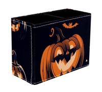 Helloween Set 1 Dual-Compartment Pen Pouch - 2-Layer Sort-It Case, Hand-Washable Canvas, Sturdy Upright Walls, Mini Desk Caddy for Pens, Tools, Accessories