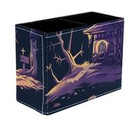 Helloween Set Dual-Compartment Pen Pouch - 2-Layer Sort-It Case, Hand-Washable Canvas, Sturdy Upright Walls, Mini Desk Caddy for Pens, Tools, Accessories