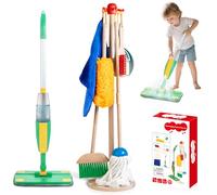 HELLOWOOD Kids Cleaning Set with Spray Mop, Toy Cleaning Set for Toddlers