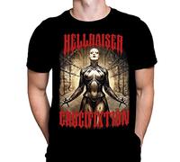 Hellraiser Crucifixtion Mens Tshirt Classic Horror Movie Print, Black Graphic T-Shirt, Film Poster Tee