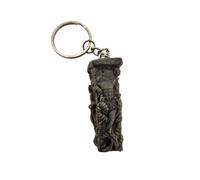 Hellraiser Gothic Horror Decorative Keychain, Dark Gray Carved Cylindrical Pendant, 2.5 Inches