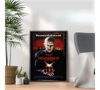 Hellraiser, Horror Movie Print, Scary Thriller Film Poster, A4 and A3 Size Frame Options Available,Great Home, Pub, Café, Bar Wall Art Print, House gift for horror lovers (A3 Print Only)