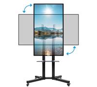 Hellsehen Rotating Mobile TV Cart Holds up to 110lbs,Rolling TVs Stand for 32-70 Inch, Portrait to Landscape, Heavy-Duty Floor Stand Base for Live Stream Video Conferencing Tiktok YouTube Zoom
