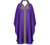 Helltaker Mens Priest Clergy Celebrant Chasuble Plus Size Catholic Church Father Mass Vestments Robe, Purple, One Size
