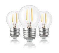 Hellum 209105 LED Filament Light Bulb E27 Base Warm White 2700 K 2 W Clear Pack of 3