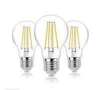 hellum 220063 LED Light Bulb E27 Dimmable 3 E27 5 W Warm White LED Lamp with 470 Lumen LED Filament, E27 Vintage LED Light Bulb Replaces 40 Watt Bulb, 2700 Kelvin Warm White Clear