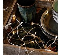 Hellum 524222 Indoor Fairy Lights with Timer, Warm White LED Fairy Lights Illuminated 135 cm, Transparent Cable, Battery Operated Fairy Lights for Wedding, Christmas, Party