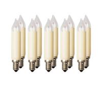 Hellum 905014 Shaft Candle for Fairy Lights with 15 Burners / Indoor and Outdoor Lighting / Warm White / Ivory / E14 Base / 16 V / 7 W / Pack of 10