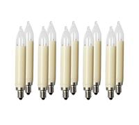 Hellum 908015 Shaft Candle for 10 Burners / Indoor and Outdoor Lighting / Warm White / Ivory / E10 Base / 23 V / 3 W / Pack of 10