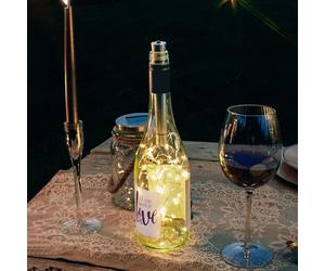 hellum Bottle Light with Timer, Bottle Light Warm White, 3 x 40 LED Fairy Lights, Battery Operated LED Fairy Lights, DIY, Table Decoration, Christmas 524536