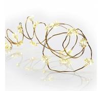 Hellum fairy lights with 20 led, light chain with stars, warm white, battery operated (not included), flexible copper wire 570830