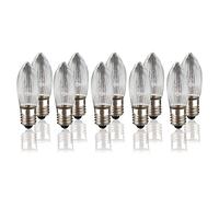 Hellum replacement candles for candle arch, 10 pieces 16V 3W fluted candle for Christmas tree candles fairy lights inside with 15/16 burning places, bulbs for candle arch E10/ 16V/ 3W/ 22 lumen 950069