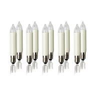 Hellum Replacement Candles for Candle Arch, 10 Pieces 8V 3W Small Candle for Christmas Tree Candles Inside and Outside with 30 Burning Points, Bulbs for Light Arch E10/ 8V/ 3W/ 22 Lumen 932010