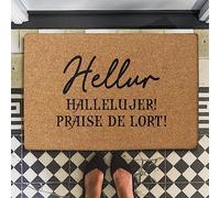 Hellur Hallelujer Praise De Lort Front Doormats Heavy Duty Door Mat Dirt Trapper Mat Entry For Pets Indoor Dogs 40 X 60Cm