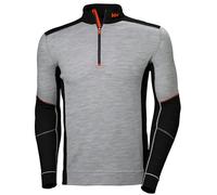 Helly-Hansen 75107 LIFA Men's Merino Wool Half Zip Shirt, Grey Melange/Black, M