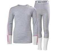 Helly Hansen Boy's Jr Lifa Merino Midweight Set Pants, Grey Melange, 16 Years UK