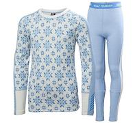 Helly Hansen Junior Unisex Jr Graphic LIFA Merino Set, Bright Blue, 12
