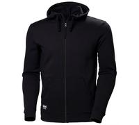 Helly Hansen Manchester Black Cotton Zip-front Hoodie Hooded Sweatshirt #79216