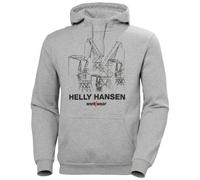 Helly Hansen Manchester Graphic Men's Hoodie, Cotton Pullover with Hood, 300 g/m