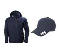 Helly Hansen Mens Crew Hooded Midlayer Jacket, L, Navy & Crew Cap Unisex Navy STD