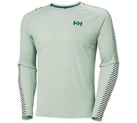 Helly Hansen Mens Lifa Active Stripe Crew Baselayer Jacket, 462 Green Mist, XL EU