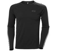 Helly Hansen Men's LIFA Active Stripe Crew, Black, S