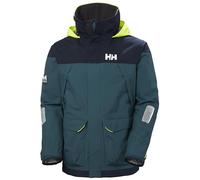 Helly-Hansen Pier 3.0 Coastal Sailing Jacket for Men - Waterproof, Windproof, and Breathable, with Packable Neon Yellow Hood, 453 Dark Creek - M