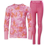 Helly Hansen Unisex Kid's JR Graphic LIFA Merino Set Base Layer Bottom, 181 Dragon Fruit Splash CAMO A, 10 Years
