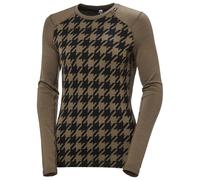 Helly Hansen - W Lifa Merino Midweight Gra Crew Sepia Houndstooth Aop - S - Technical underwear