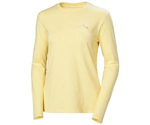 Helly Hansen Womens F2F W Organic Cotton Long Sleeve Tee - Yellow Cream, XL