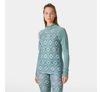 Helly Hansen Women's Lifa Merino Midweight Graphic 1/2 Zip Base Layer Green L
