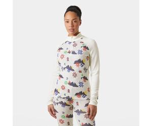Helly Hansen Women's Lifa Merino Midweight Graphic 1/2 Zip Base Layer White XL