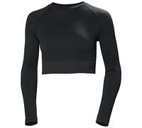 Helly Hansen Women's W Allure Seamless Crop Ls Top Shirt, Black, M