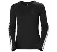 Helly Hansen Womens Lifa Active Stripe Crew Baselayer Top Black Size L