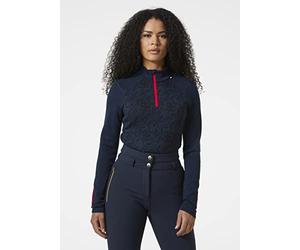 Helly Hansen Women's W LIFA Merino Midw Gra 1/2 Zip Shirt, Navy Deco Flower, XS UK