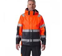 Helly Hansen Workwear 70295 Alna 2.0 Hi Vis Waterproof Rain Jacket Ora L