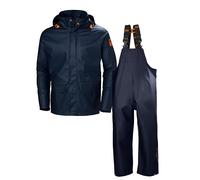 Helly Hansen Workwear Men's Gale Rain Set Waterproof Jacket & Bib Trousers 2-Piece, Navy, XL