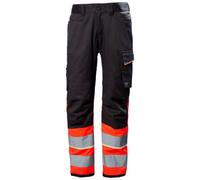 Helly Hansen Workwear 77513 UC-ME Work Trousers Class 1 Hi Vis Red/Ebo 43.5" 34"