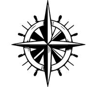 'Helm & Compass' Rubber Stamp - Unmounted Design for Crafting & Scrapbooking, A8 (RS00055482)
